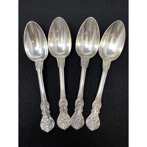 Lot Of 4 Christofle France Silverplate Serving Spoons Table Spoons Monogrammed